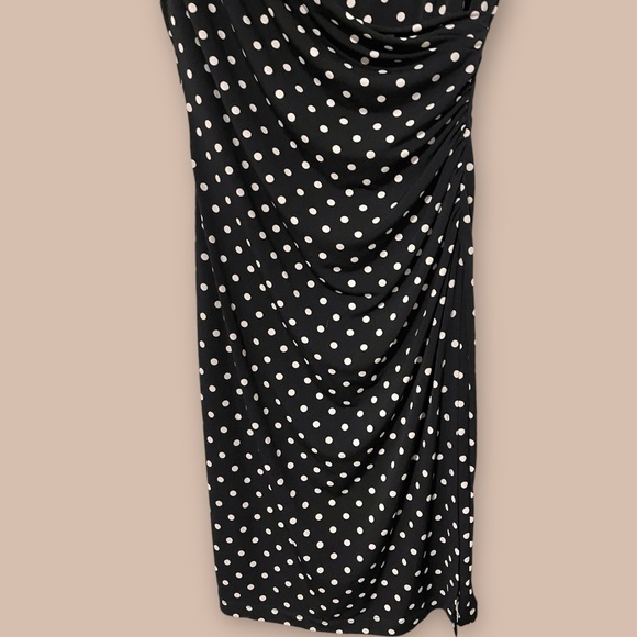 CONNECTED APPAREL WOMEN'S BEAUTIFUL BLACK POLKA DOT DRESS SIZE 4 - Picture 6 of 7